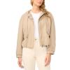 Vince Camuto Women’s Draw String Hooded Jacket(Toffee)
