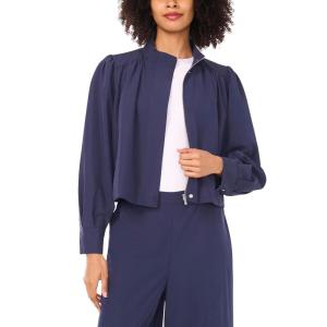 Vince Camuto Women’s Stand Collar Front Zipper Jacket(Classic Navy)