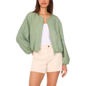 Vince Camuto womens Cropped Longsleeve Bubble Jacket(Eucalyptus)