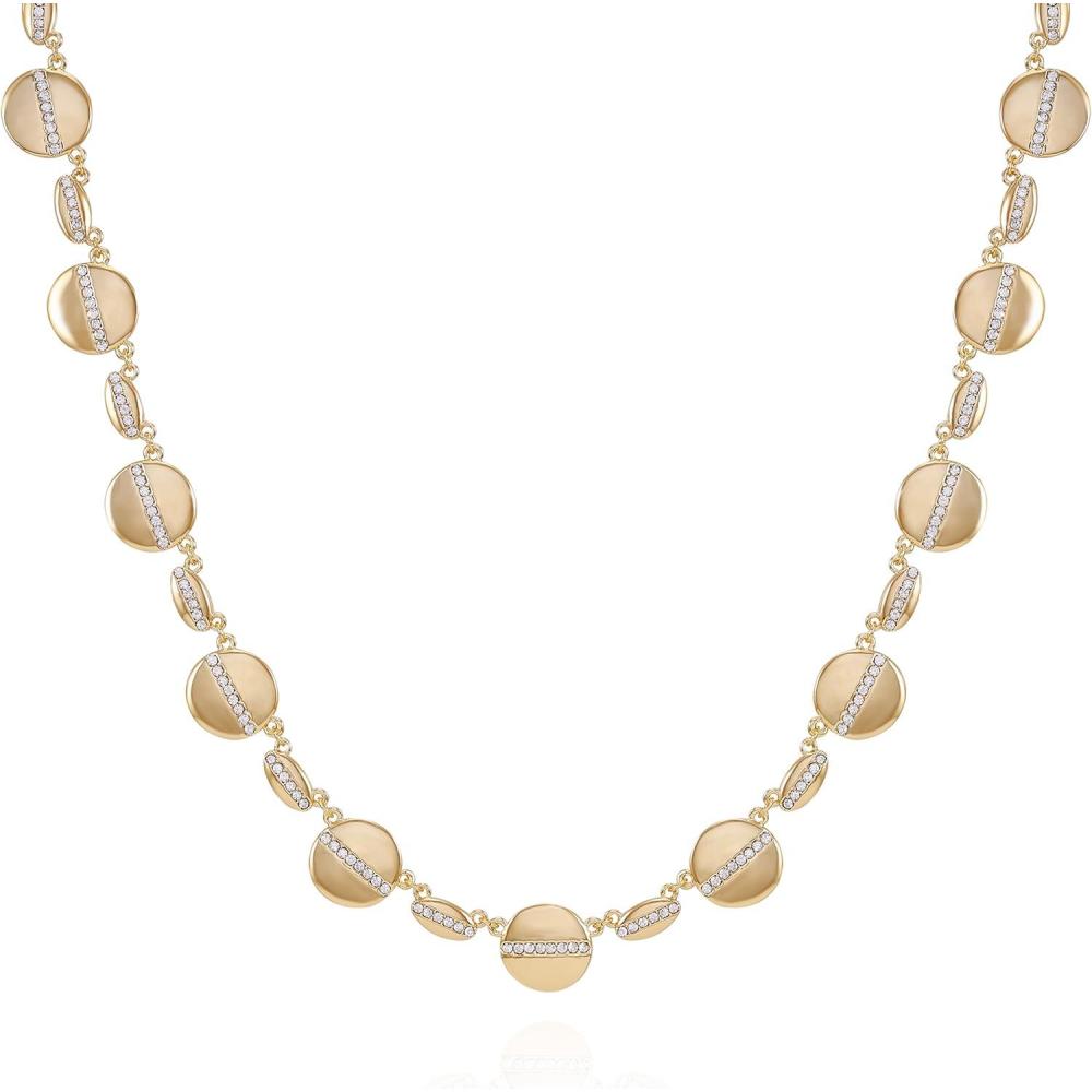 image:imageVince Camuto Goldtone Circle Crystal Stone Statement Necklace