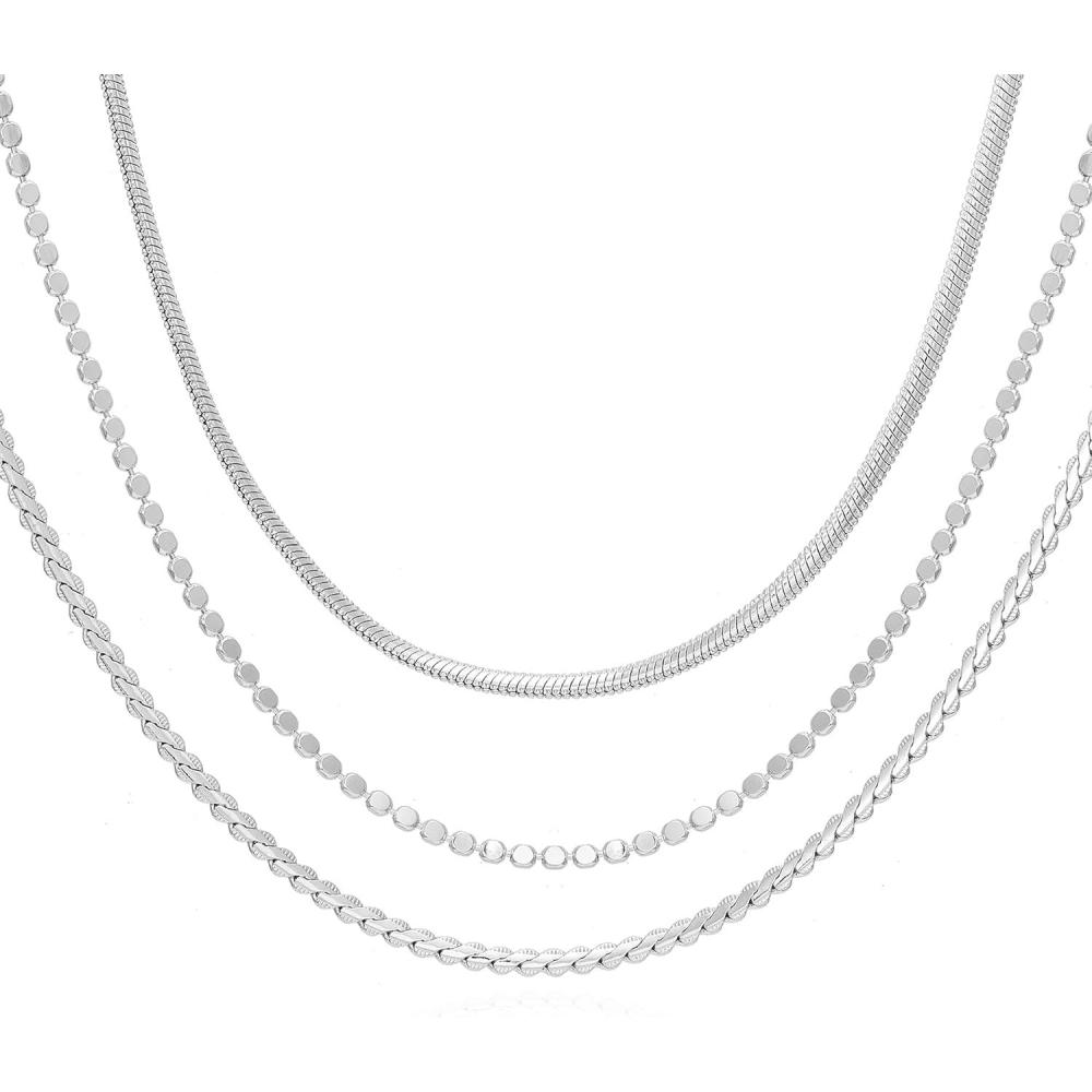 image:imageVince Camuto Silvertone Trio Chain Layered Necklace