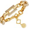 Vince Camuto Gold-Tone Pave Link Toggle Bracelet