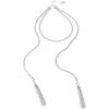 Vince Camuto Silvertone Curb Chain Tassel Drape Necklace