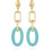 Vince Camuto Goldtone Candy Blue Hoop Drop Earrings