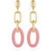Vince Camuto Goldtone Candy Pink Hoop Drop Earrings