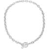 Vince Camuto Silvertone Baguette Crystal Stone Toggle Necklace