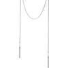 Vince Camuto Silvertone Curb Chain Tassel Drape Necklace