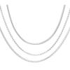 Vince Camuto Silvertone Trio Chain Layered Necklace