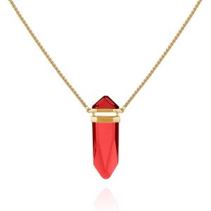 Vince Camuto Goldtone Red Crystal-Shaped Stone Pendant Necklace