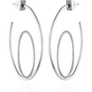 Vince Camuto Silvertone Orbital Open Hoop Earrings