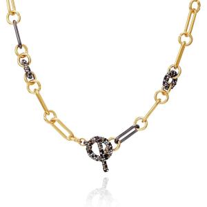 Vince Camuto Two Tone Crystal Stone Toggle Necklace