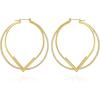 Vince Camuto Goldtone Large Pave Crystal Stone Double Hoop Earrings