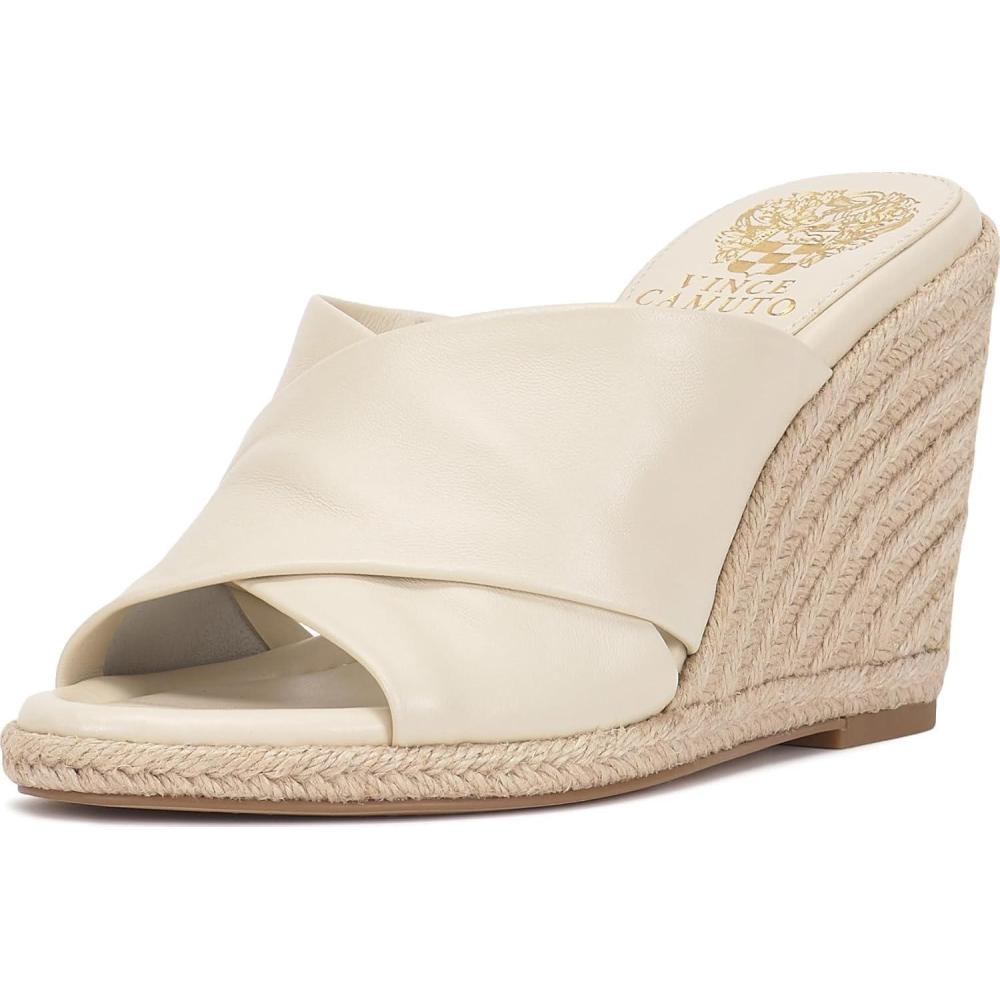 image:imageVince Camuto Womens Fisella Cross Band Espadrille Wedge SandalCreamy White Leather