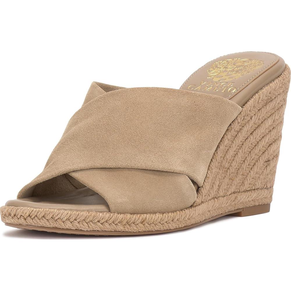 image:imageVince Camuto Womens Fisella Cross Band Espadrille Wedge SandalTortilla Suede