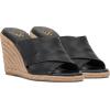 Vince Camuto Women’s Fisella Cross Band Espadrille Wedge Sandal(Black Leather)