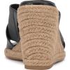 Vince Camuto Women’s Fisella Cross Band Espadrille Wedge Sandal(Black Leather)