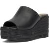 Vince Camuto Women’s Lierna Espadrille Wedge Platform Sandal(Black Leather)
