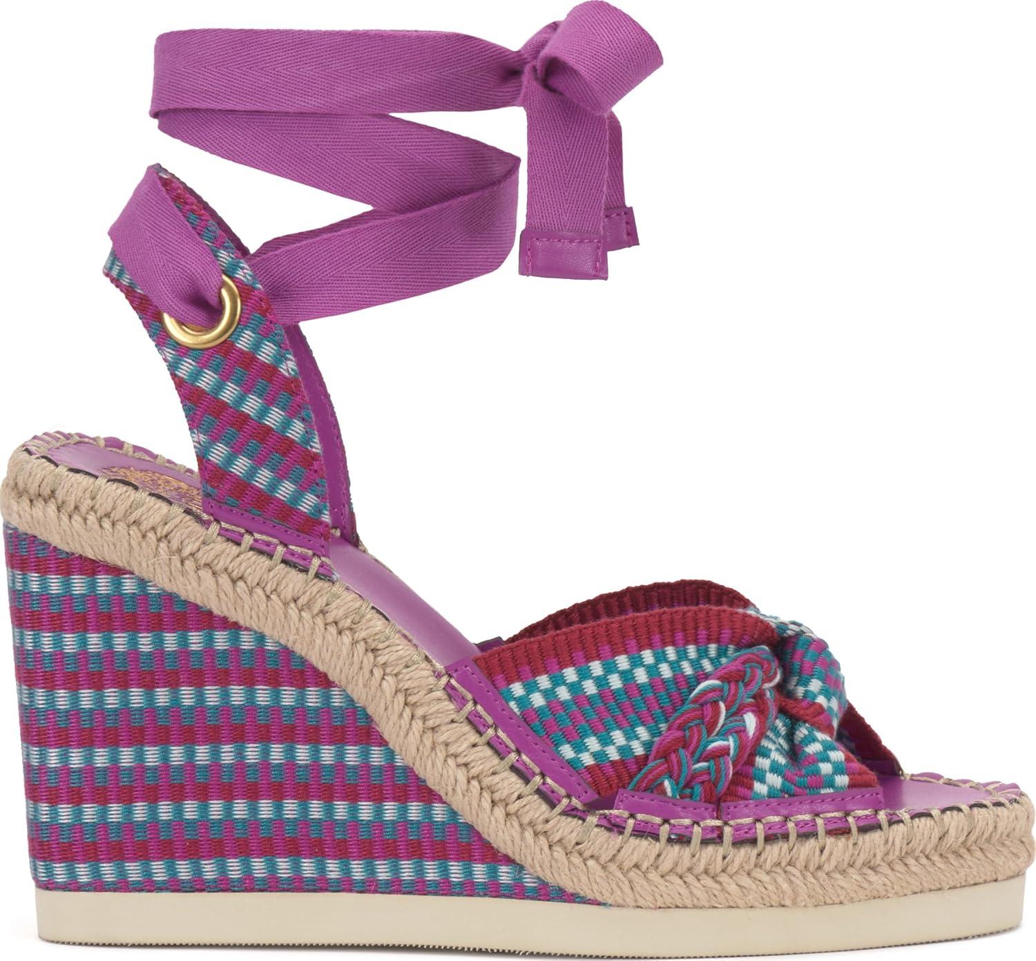 image:imageVince Camuto Womens Bealie Woven Lace Up Wedge SandalOrchid Multi