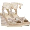 Vince Camuto Women’s Bealie Woven Lace Up Wedge Sandal(Ivory Multi)