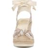 Vince Camuto Women’s Bealie Woven Lace Up Wedge Sandal(Ivory Multi)