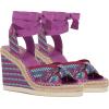 Vince Camuto Women’s Bealie Woven Lace Up Wedge Sandal(Orchid Multi)