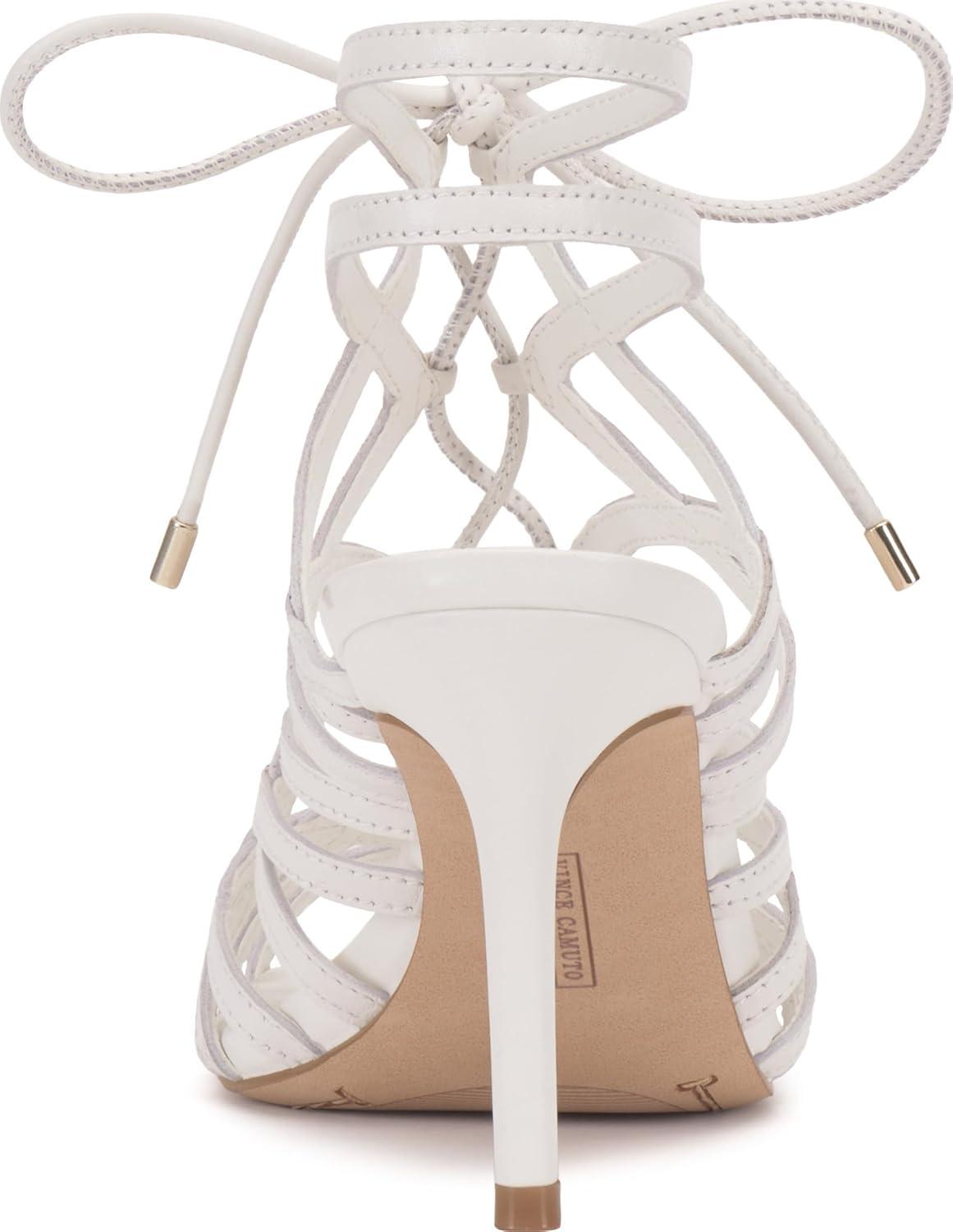 image:imageVince Camuto Womens Tilly Strappy Caged High Heel SandalBianco Leather