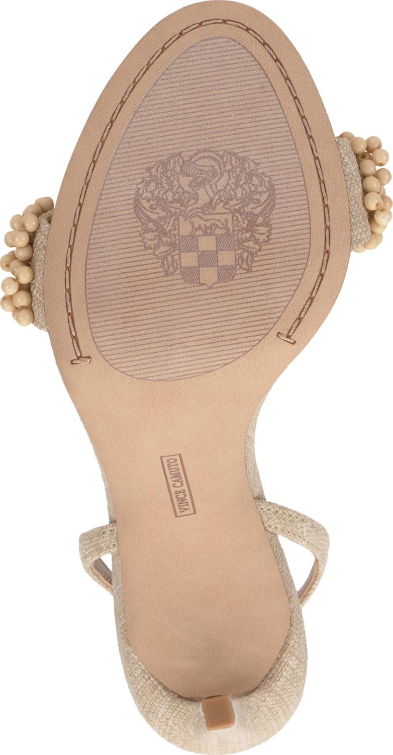 image:imageVince Camuto Womens Arleem Beaded Band Ankle Strap High Heel SandalNatural