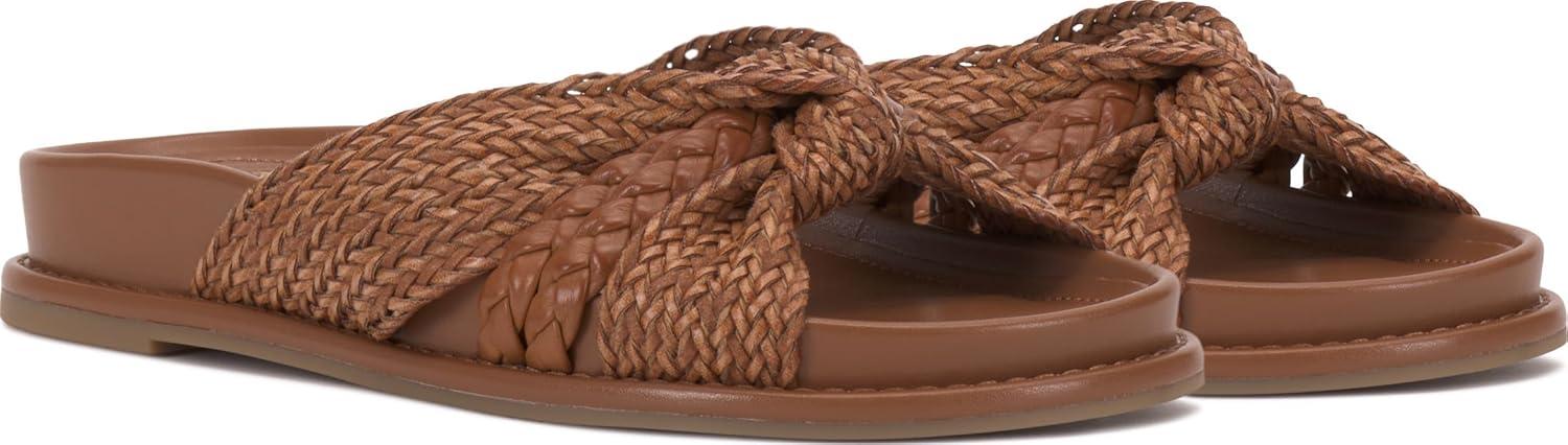image:imageVince Camuto Womens Gryfynn Knotted Woven Slide SandalGolden Walnut