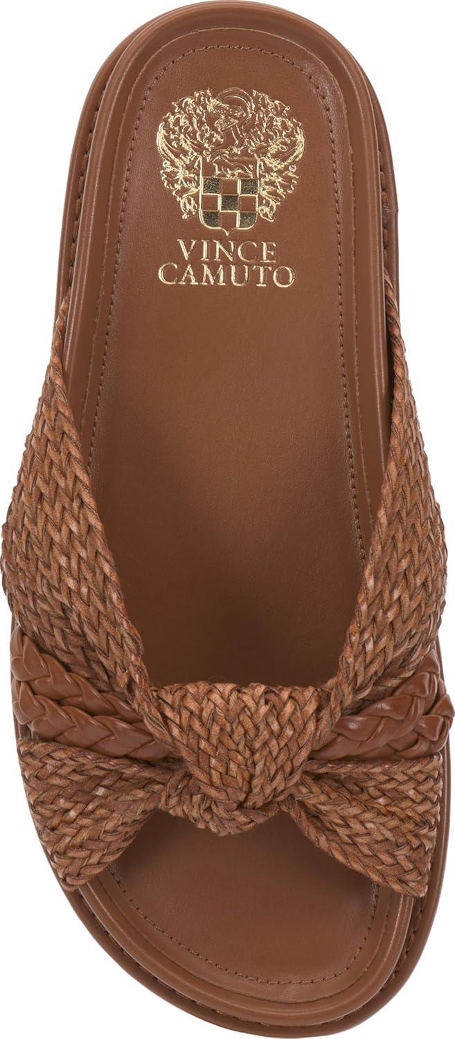 image:imageVince Camuto Womens Gryfynn Knotted Woven Slide SandalGolden Walnut