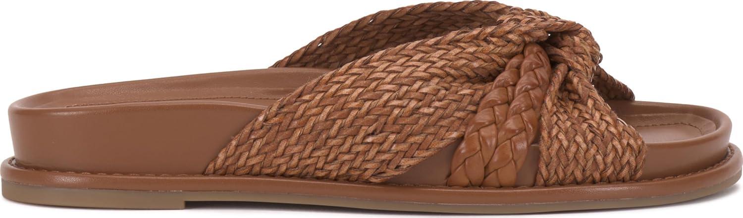 image:imageVince Camuto Womens Gryfynn Knotted Woven Slide SandalGolden Walnut