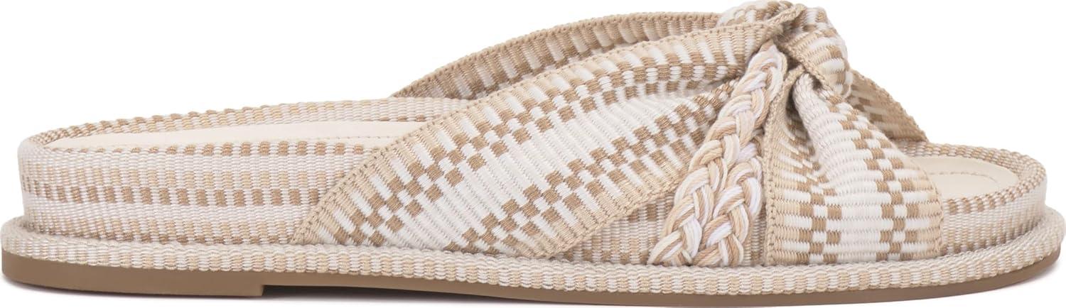 image:imageVince Camuto Womens Gryfynn Knotted Woven Slide SandalIvory Multi