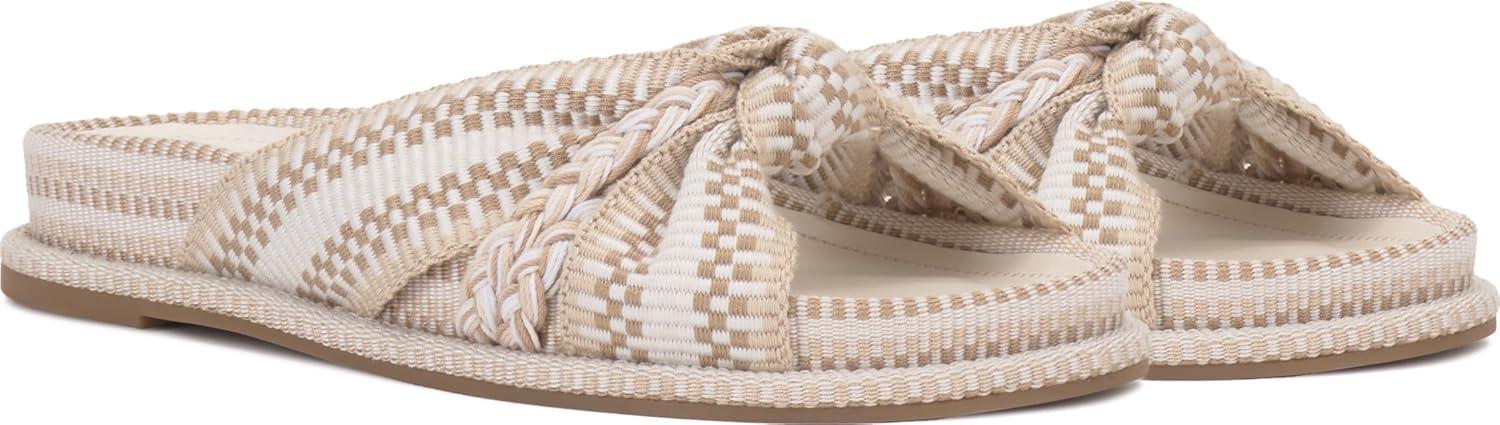 image:imageVince Camuto Womens Gryfynn Knotted Woven Slide SandalIvory Multi