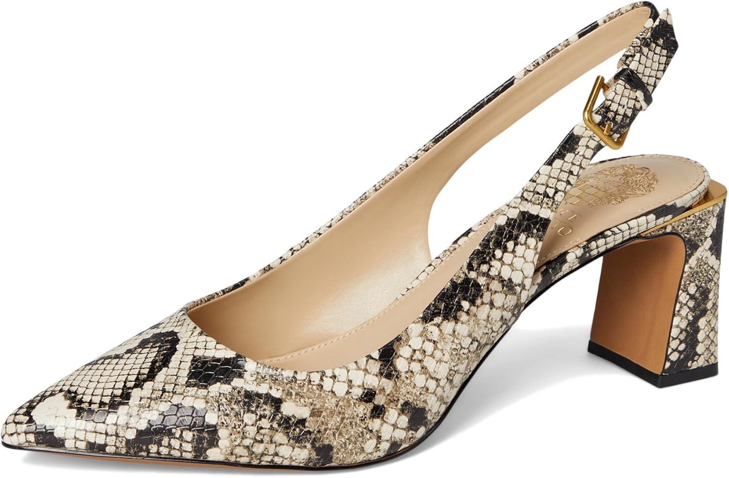 image:imageVince Camuto Womens Hamden Buckle Slingback PumpBlackCream
