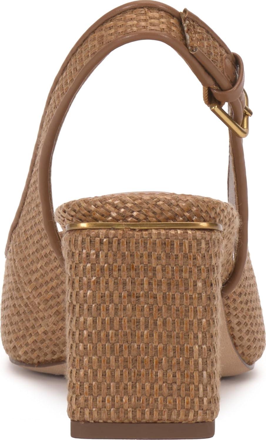 image:imageVince Camuto Womens Hamden Buckle Slingback PumpGolden Walnut Raffia