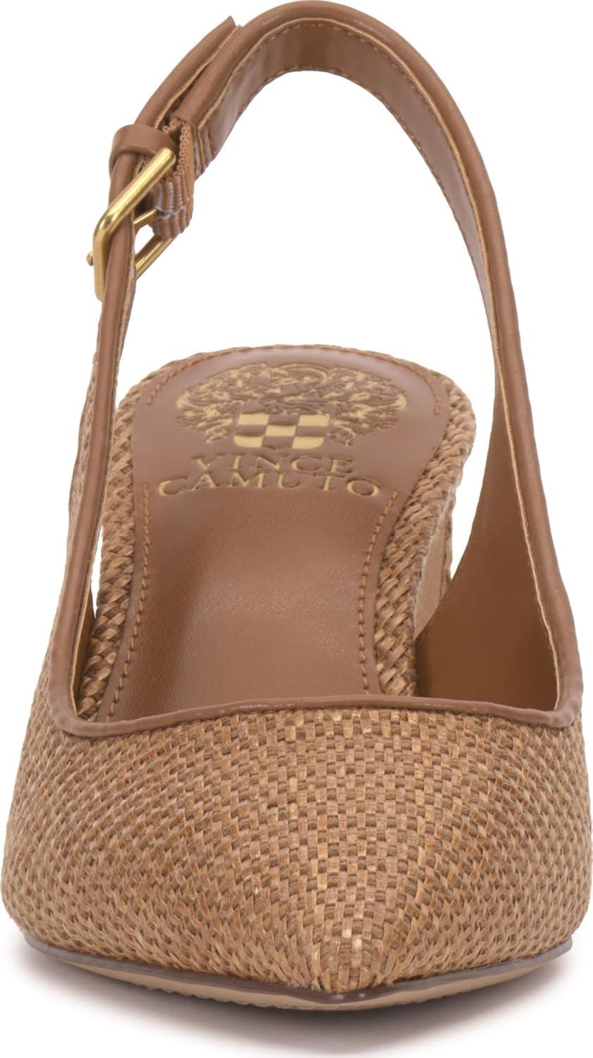 image:imageVince Camuto Womens Hamden Buckle Slingback PumpGolden Walnut Raffia