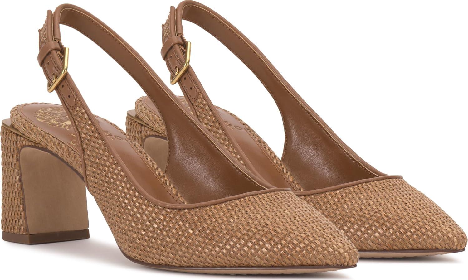 image:imageVince Camuto Womens Hamden Buckle Slingback PumpGolden Walnut Raffia