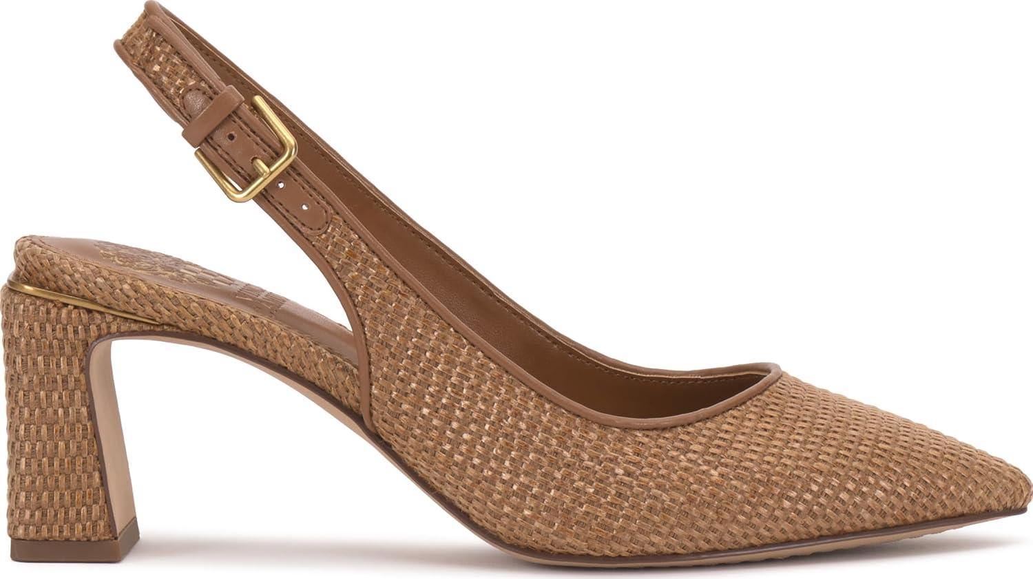 image:imageVince Camuto Womens Hamden Buckle Slingback PumpGolden Walnut Raffia