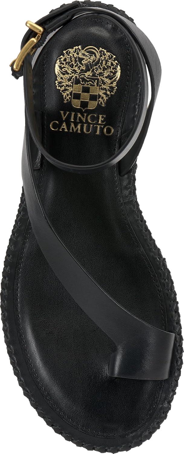 image:imageVince Camuto Womens Libahs Ankle Strap Toe Loop Flat SandalBlack Leather