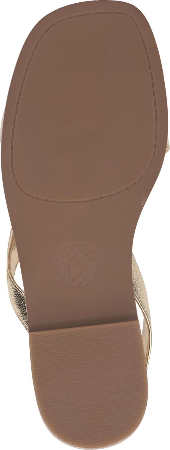 image:imageVince Camuto Womens Neiko Double Buckle Strappy Flat SandalEgyptian Gold Leather