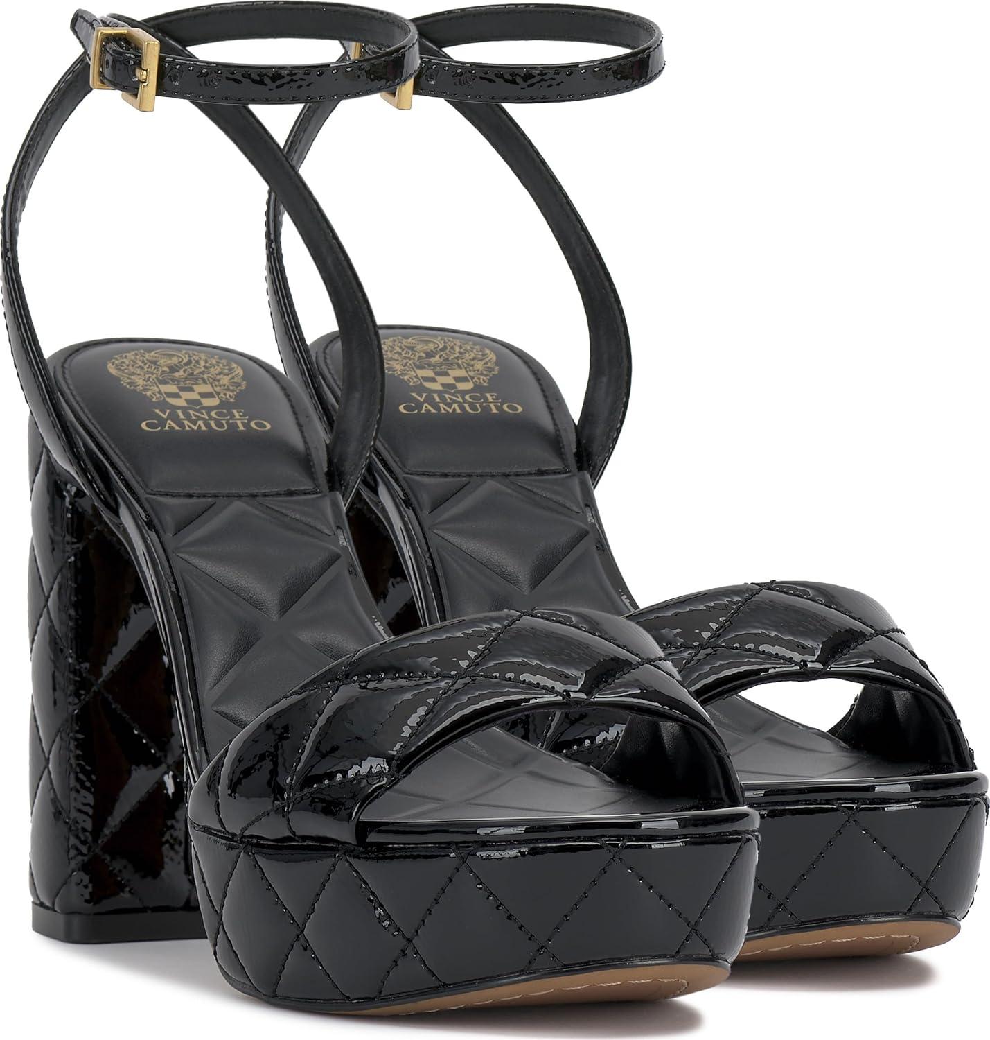image:imageVince Camuto Womens Pendry Platform Heel SandalBlack Quilted Leather