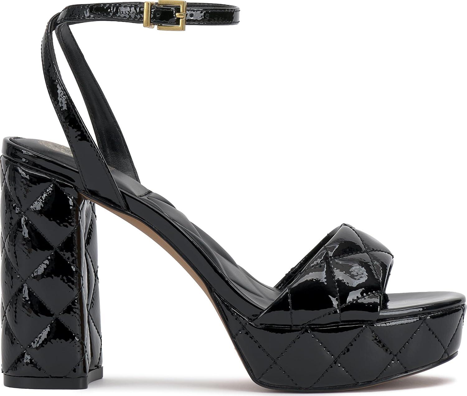 image:imageVince Camuto Womens Pendry Platform Heel SandalBlack Quilted Leather