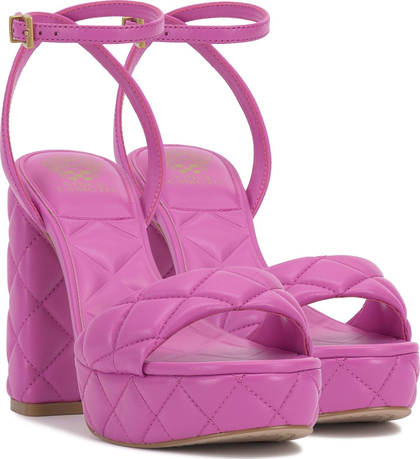 image:imageVince Camuto Womens Pendry Platform Heel SandalLotus Pink Quilted Leather