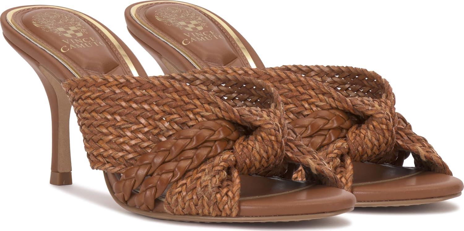 image:imageVince Camuto Womens Pheya Knotted High Heel Mule SandalGolden Walnut