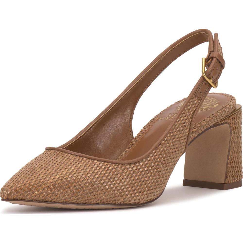 image:imageVince Camuto Womens Hamden Buckle Slingback PumpGolden Walnut Raffia