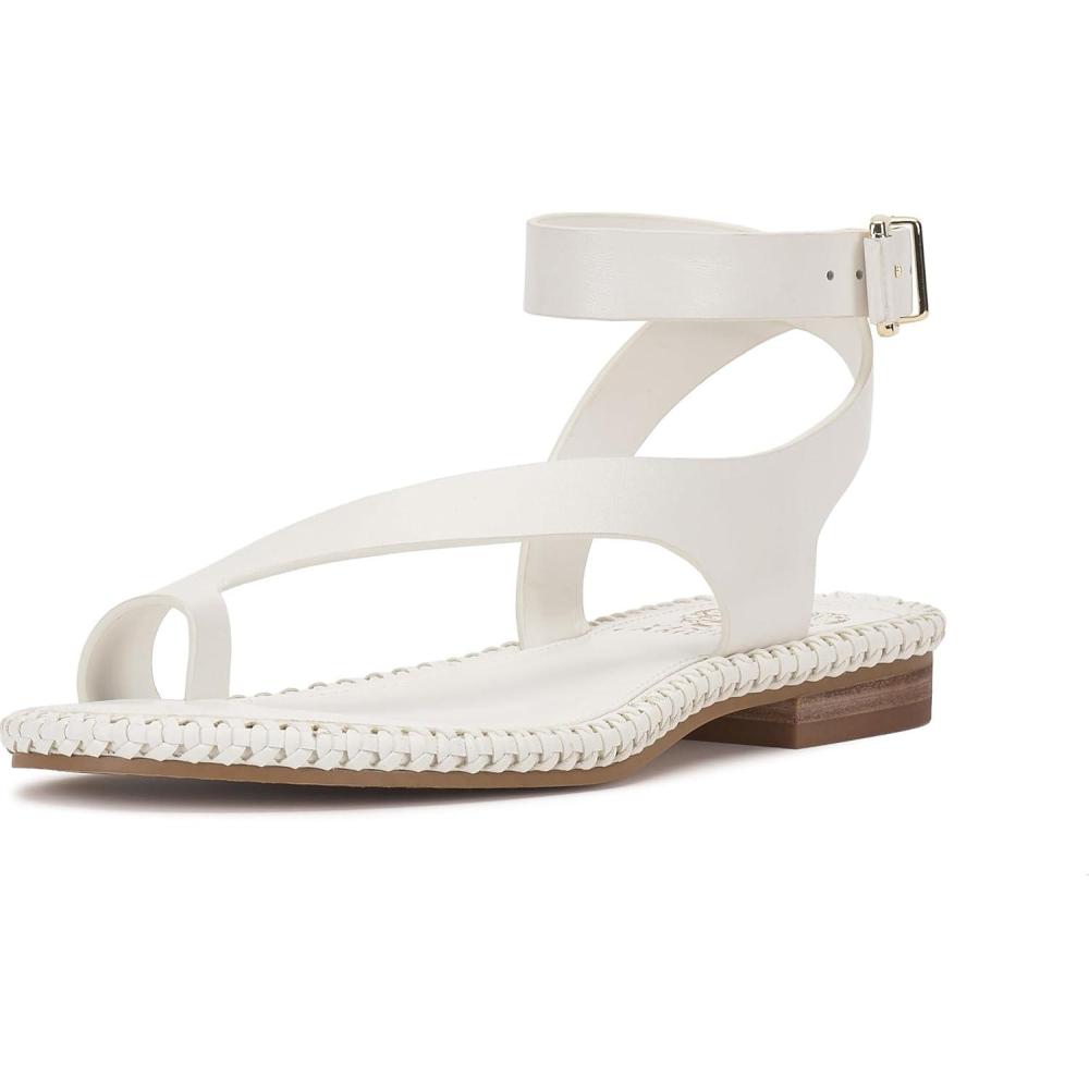 image:imageVince Camuto Womens Libahs Ankle Strap Toe Loop Flat SandalBianco Leather