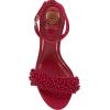 Vince Camuto Women’s Arleem Beaded Band Ankle Strap High Heel Sandal(Flame Satin)