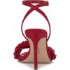 Vince Camuto Women’s Arleem Beaded Band Ankle Strap High Heel Sandal(Flame Satin)