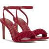 Vince Camuto Women’s Arleem Beaded Band Ankle Strap High Heel Sandal(Flame Satin)