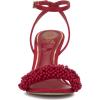 Vince Camuto Women’s Arleem Beaded Band Ankle Strap High Heel Sandal(Flame Satin)