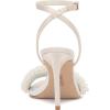 Vince Camuto Women’s Arleem Beaded Band Ankle Strap High Heel Sandal(Milk Satin)